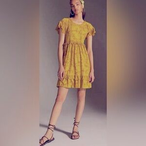 Anthropologie* Ruffle Knit Mini Dress